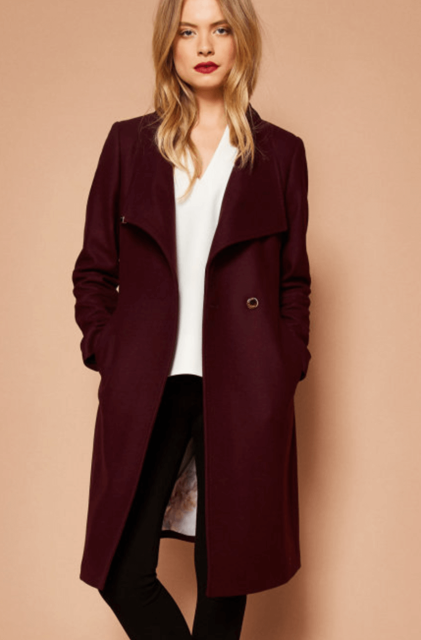 My Christmas Wish List | Ted Baker Burgundy Wool-Cashmere Coat | Bad with Directions